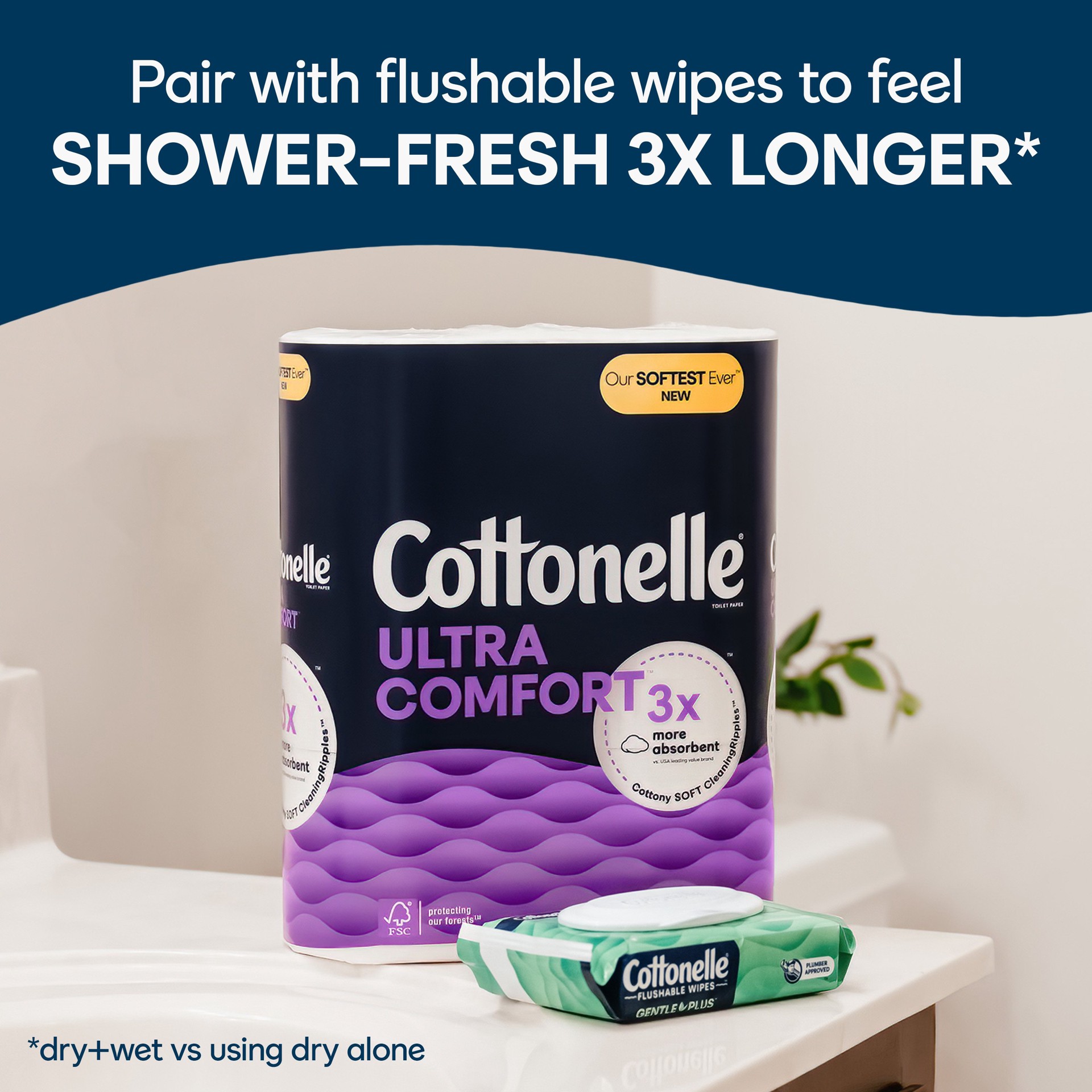 slide 2 of 8, Cottonelle Ultra Comfort Toilet Paper, Strong Toilet Tissue, 18 Mega Rolls (18 Mega Rolls = 72 Regular Rolls), 244 Sheets Per Roll, 18 ct
