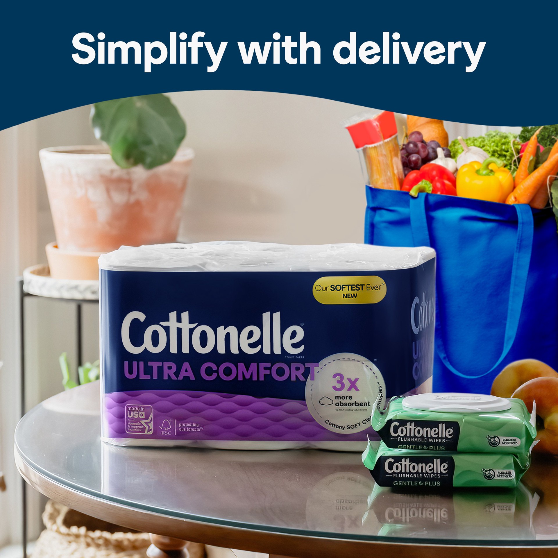 slide 8 of 8, Cottonelle Ultra Comfort Toilet Paper, Strong Toilet Tissue, 18 Mega Rolls (18 Mega Rolls = 72 Regular Rolls), 244 Sheets Per Roll, 18 ct