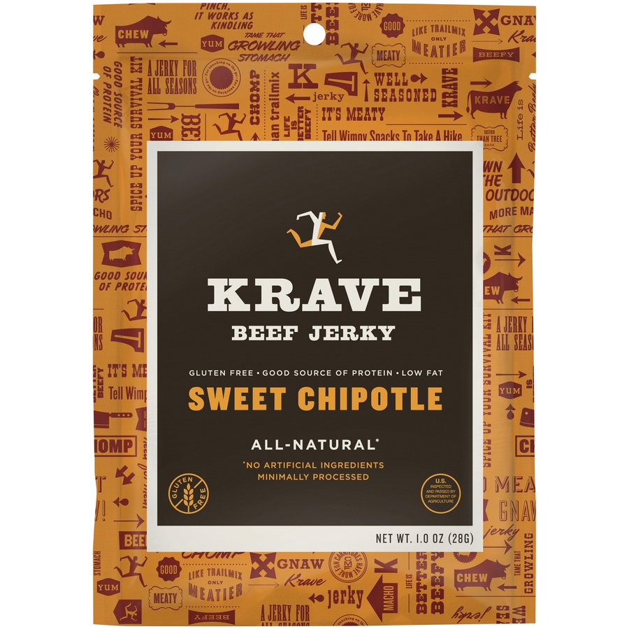 slide 1 of 1, Krave Sweet Chipotle Beef Jerky, 1 oz