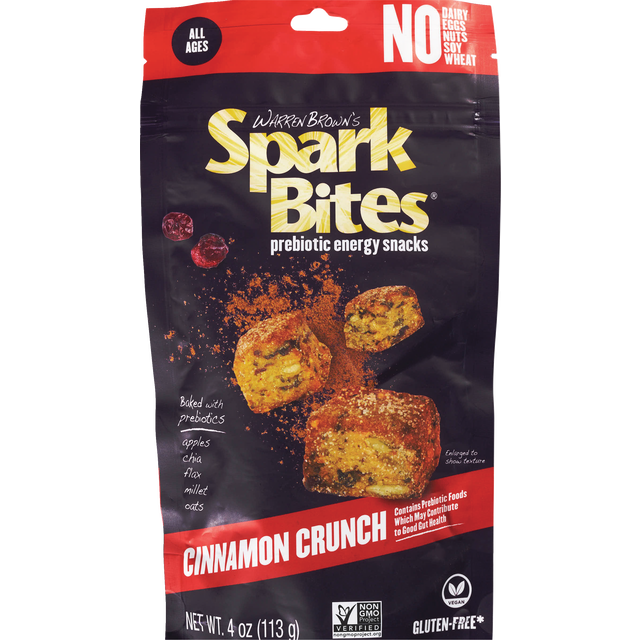 slide 1 of 1, Warren Brown's Spark Bites Cinnamon Crunch Energy Snack, 4 oz