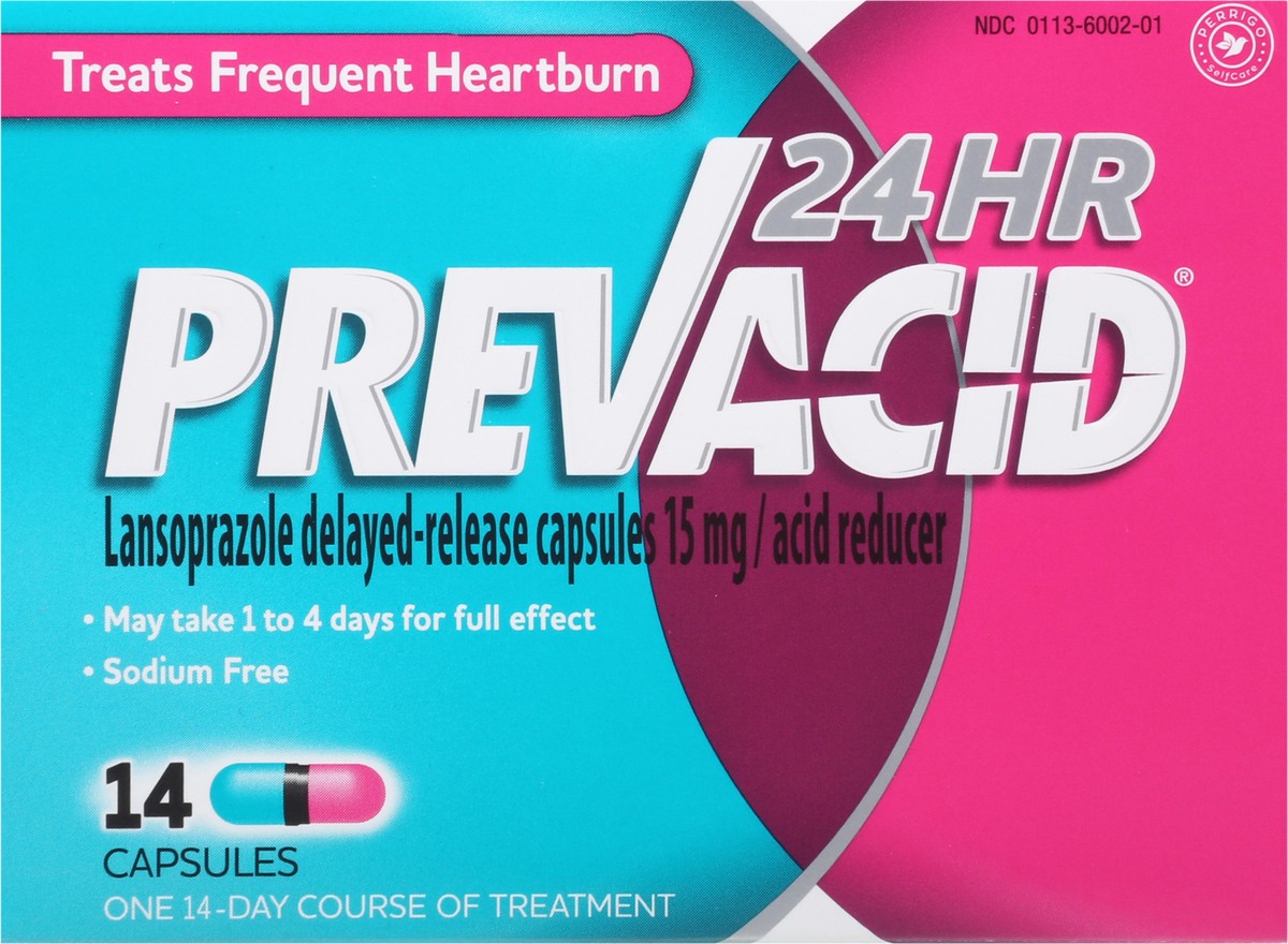 slide 11 of 13, Prevacid 24 HR Lansoprazole Delayed-Release, 15mg, 14 Capsules, 14 ct