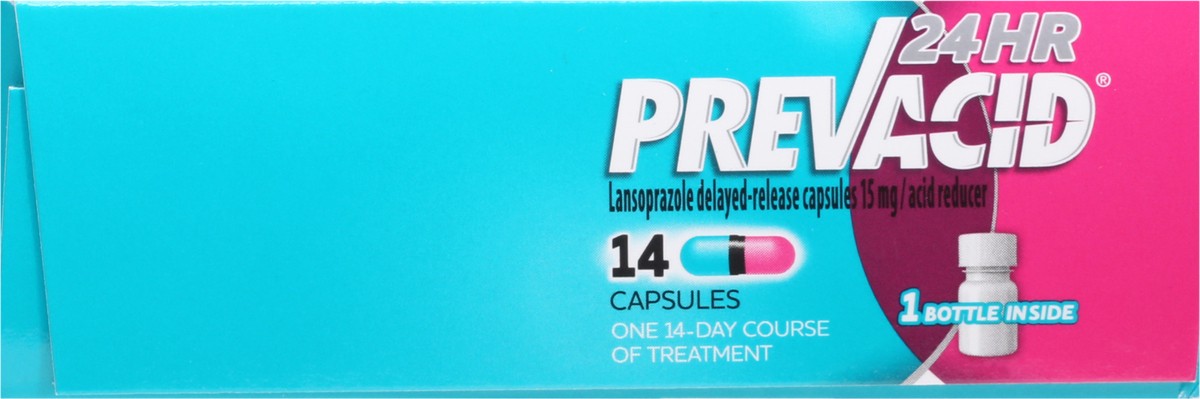 slide 4 of 13, Prevacid 24 HR Lansoprazole Delayed-Release, 15mg, 14 Capsules, 14 ct