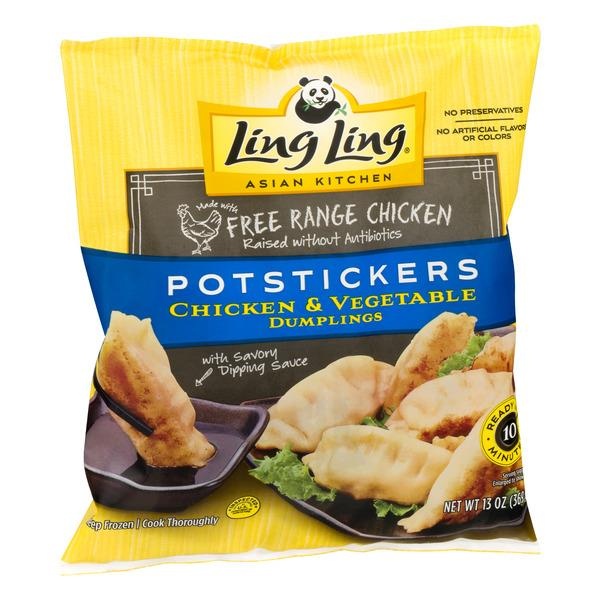 slide 1 of 1, Ling Ling Potstickers, Chicken & Vegetable Dumplings, 13 oz