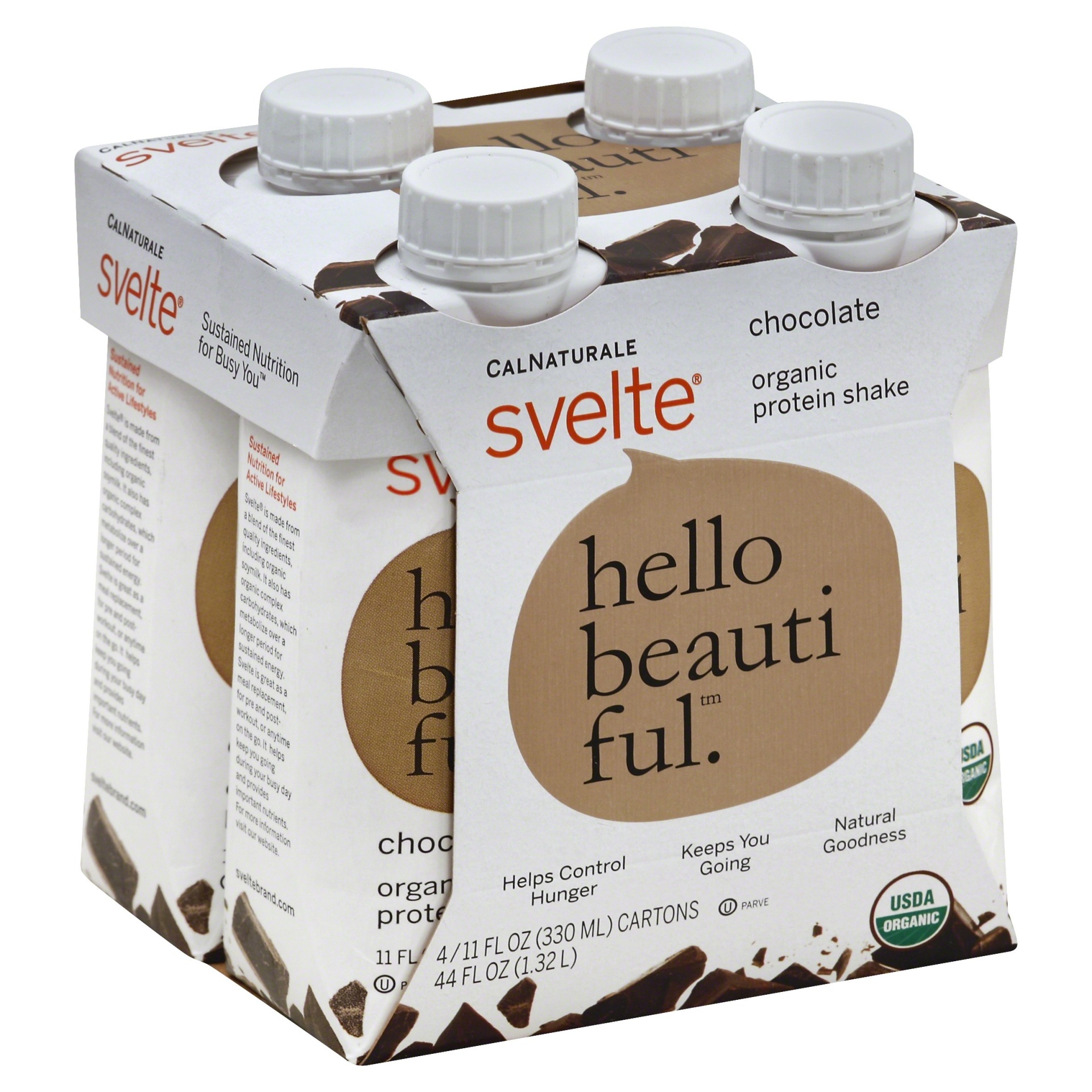 slide 1 of 4, Svelte Hell Beautiful Organic Chocolate Protein Shake, 4 ct; 11 fl oz