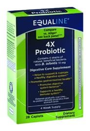 slide 1 of 1, Equaline 4X Probiotic Caplets, 28 ct