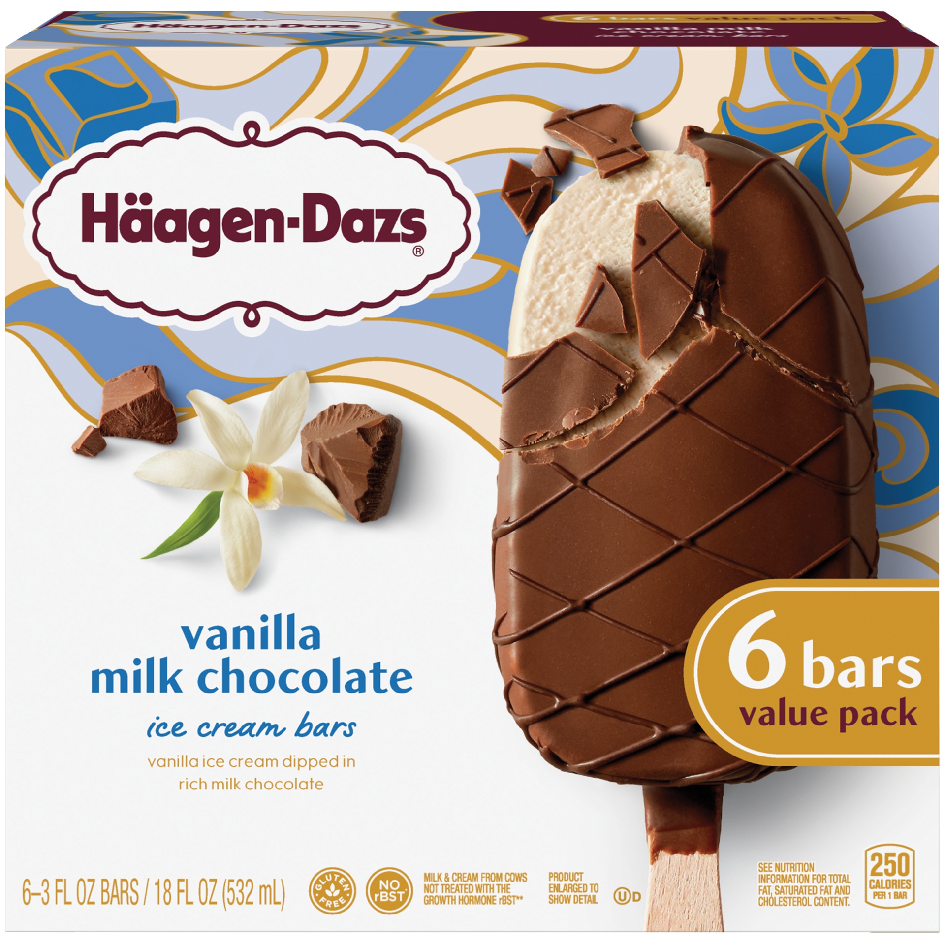 slide 1 of 7, Häagen-Dazs Vanilla Milk Chocolate Ice Cream Bars, 1 ct