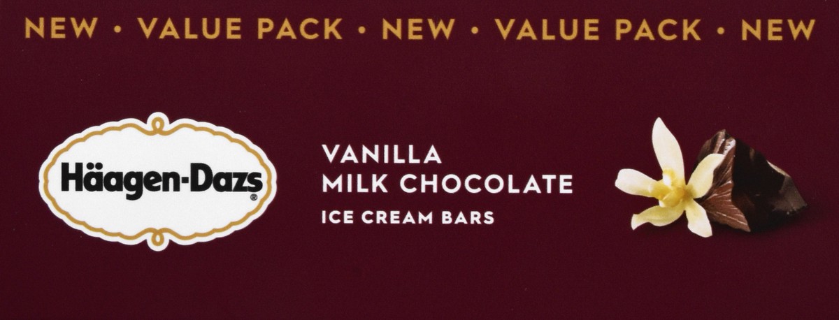 slide 6 of 9, Häagen-Dazs Vanilla Milk Chocolate Ice Cream Snack Bars, 6 Count, 6 ct