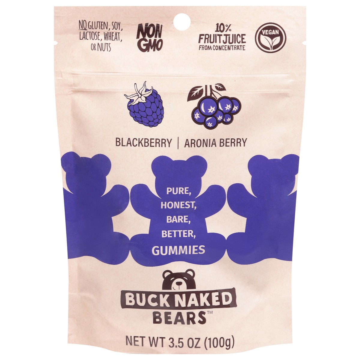 slide 1 of 13, Buck Naked Bears Blackberry/Aronia Berry Gummies 3.5 oz, 3.5 oz