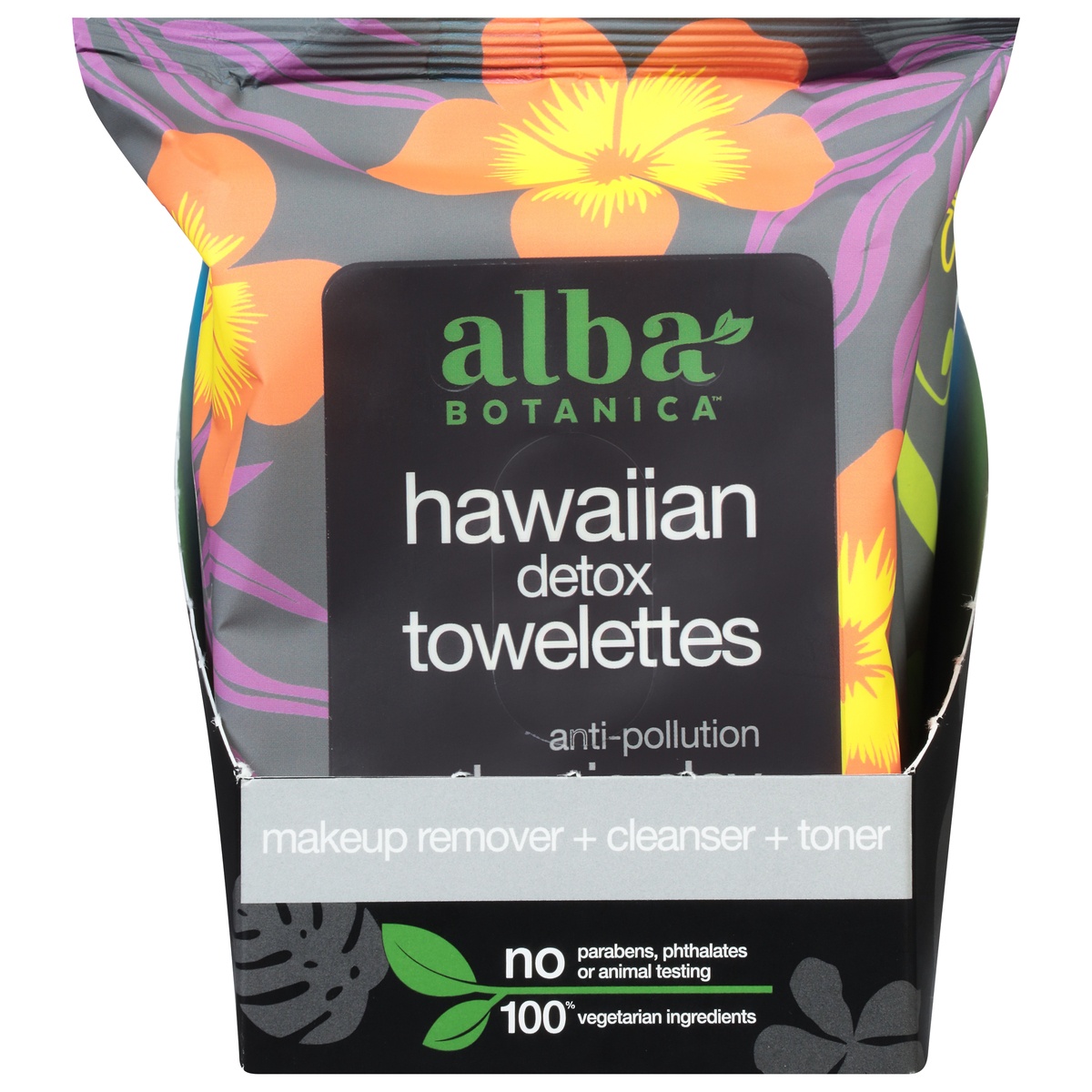 slide 1 of 1, Alba Botanica Hawaiian Detox Facial Towelettes Volcanic Clay, 30 ct