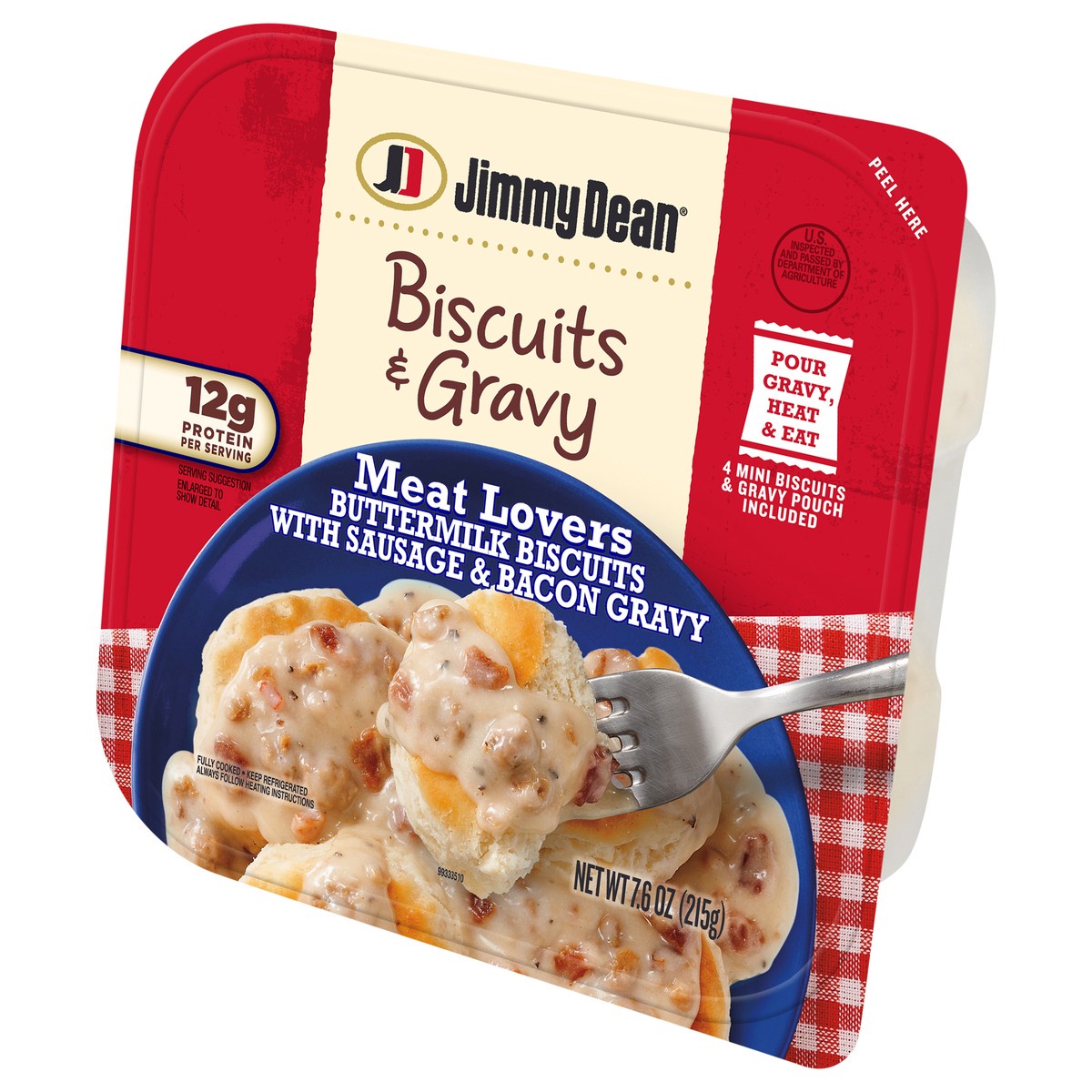 slide 5 of 9, Jimmy Dean Biscuits & Gravy - Meat Lovers, 7.6 oz Box, 7.6 oz