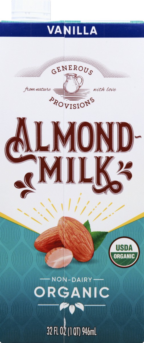 slide 6 of 6, Generous Provisions Organic Vanilla Almond Milk, 32 fl oz