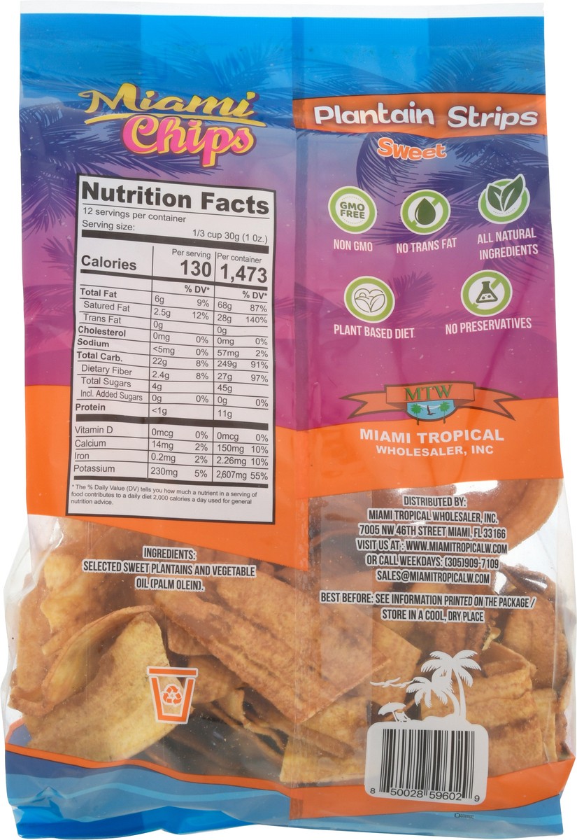 slide 7 of 9, Miami Chips Gluten Free No Sugar Added Sweet Plantain Strips 12 oz, 12 oz