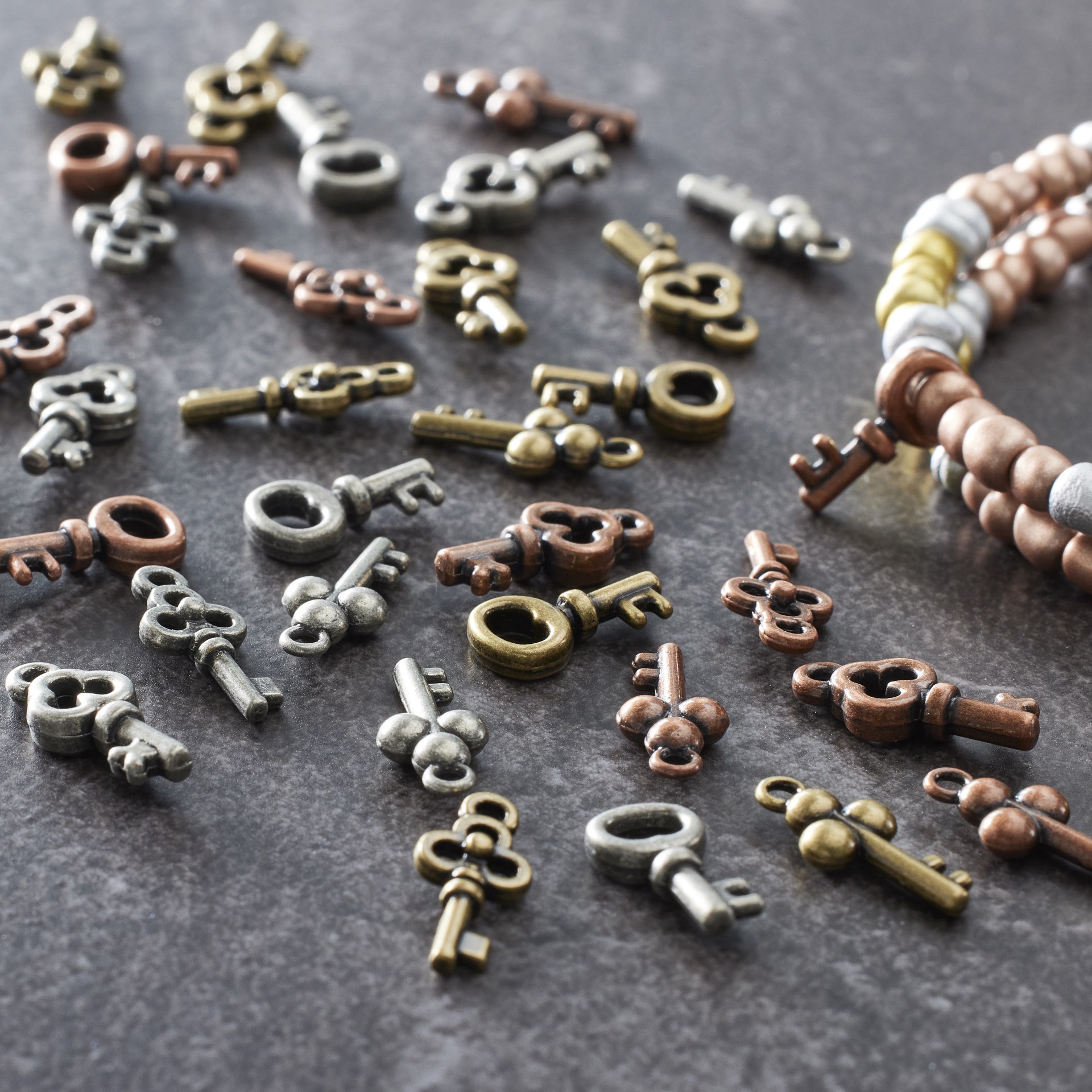 slide 2 of 2, Found Objects Multicolor Mini Keys By Bead Landing, 36 ct