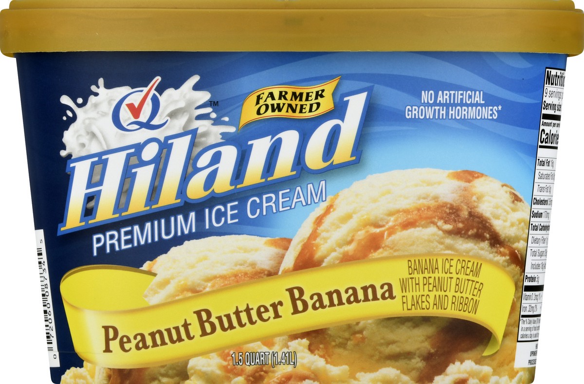 slide 4 of 13, Hiland Dairy Premium Peanut Butter Banana Ice Cream 1.5 qt, 1.5 qt