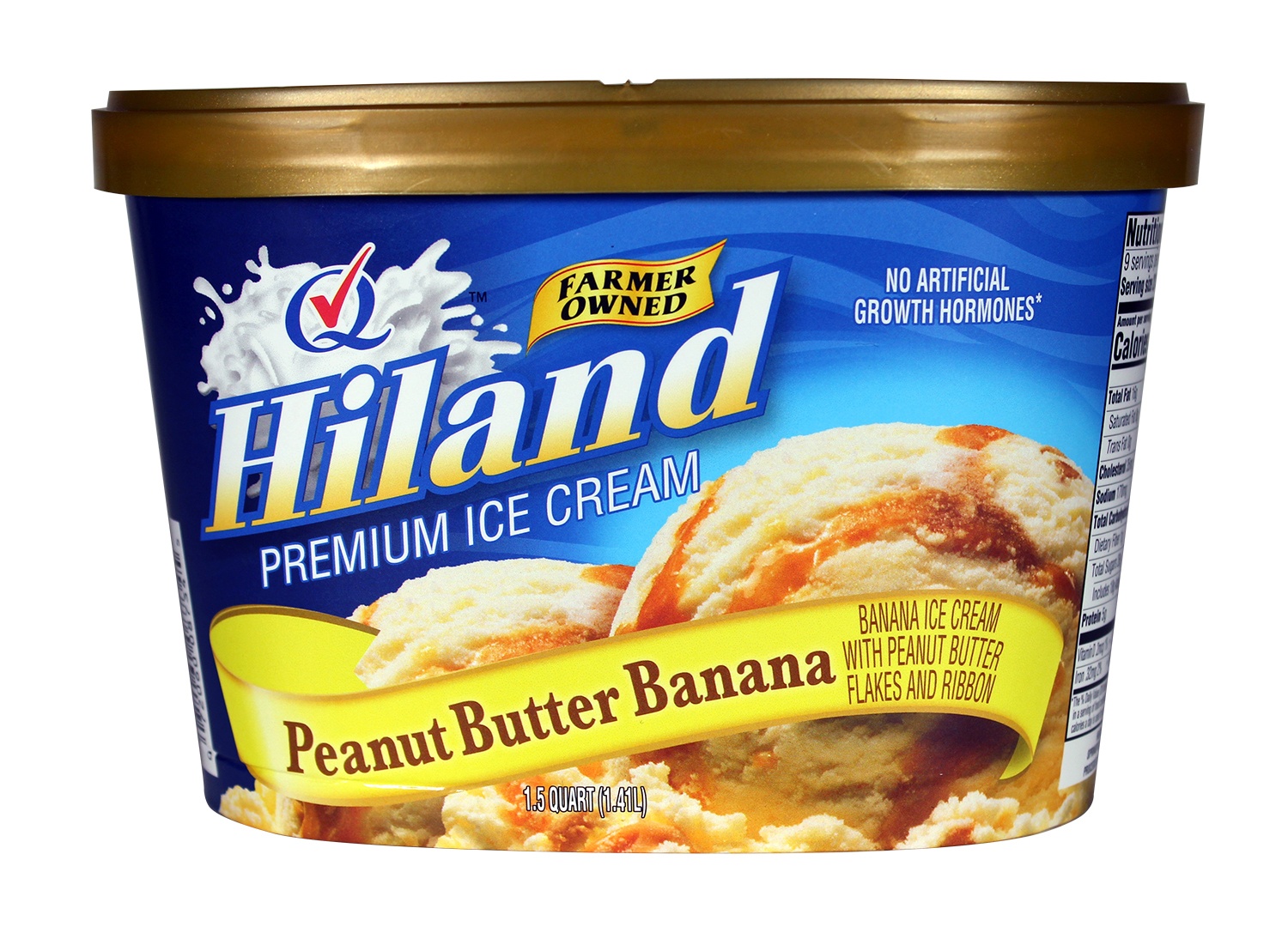 slide 1 of 1, Hiland Dairy Peanut Butter Banana Ice Cream, 48 oz