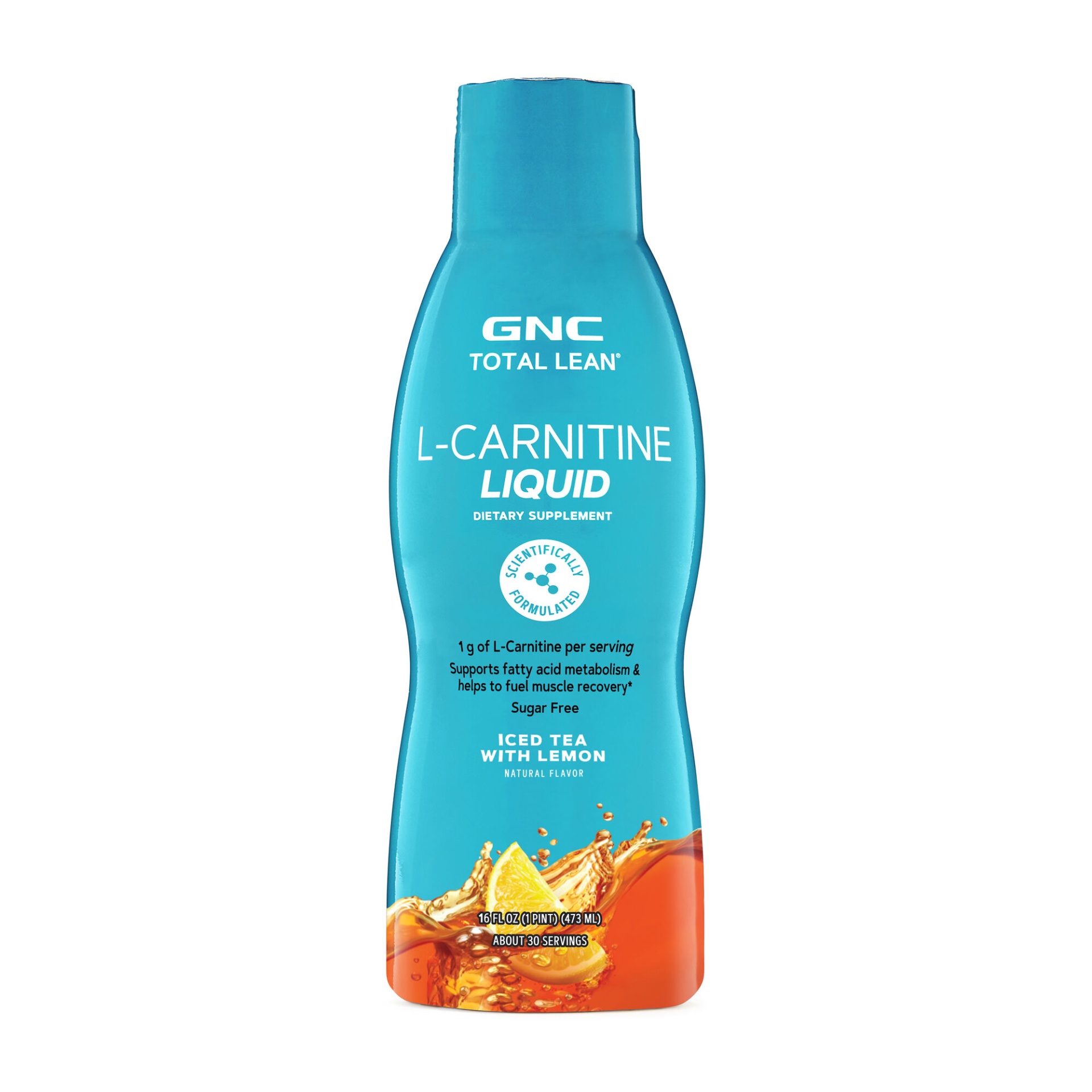 slide 1 of 1, GNC Total Lean L-Carnitine Liquid - Iced Tea with Lemon, 16 fl oz