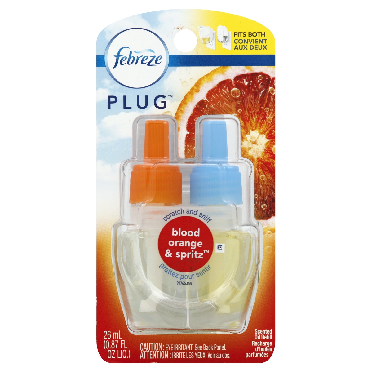 slide 1 of 1, Febreze Plug Air Freshener Scented Oil Refill Blood Orange Spritz, 26 ml