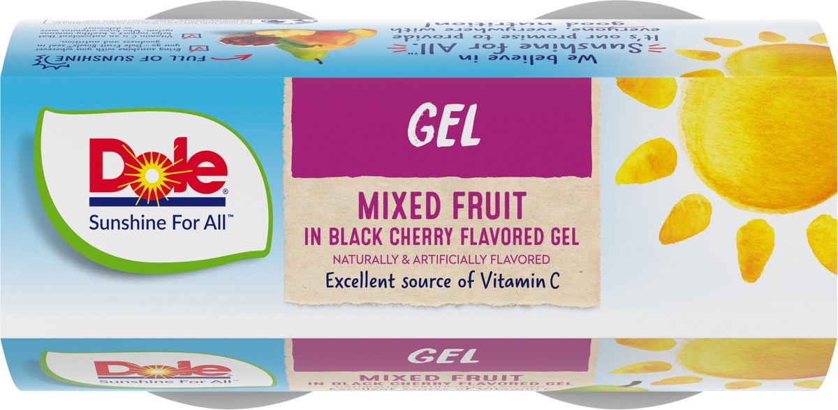 slide 4 of 9, Dole Mixed Fruit In Black Cherry Gel, 4 ct; 4.3 oz