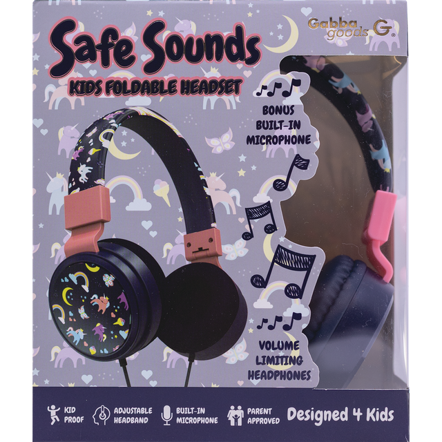 slide 1 of 1, Gabbagoods Safe Sounds Kid's Foldable Headphones, 1 ct
