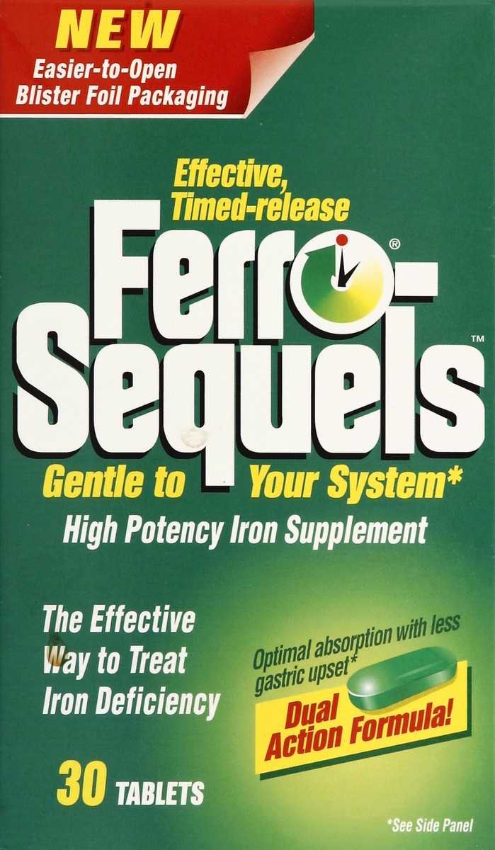 slide 4 of 5, Ferro-Sequels Iron Supplement 30 ea, 30 ct