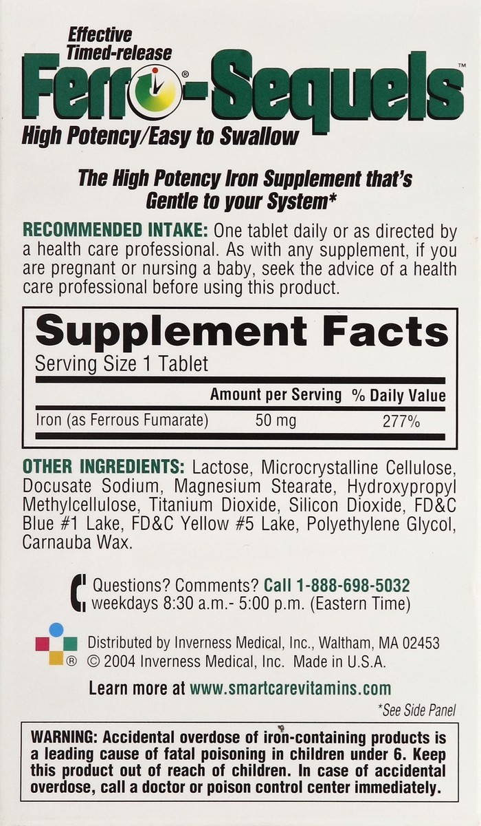 slide 5 of 5, Ferro-Sequels Iron Supplement 30 ea, 30 ct