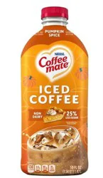 Coffee-Mate Coffee Mate Pumpkin Spice Flavored Iced Coffee, Non-Dairy Cold Coffee, Ready to Drink, 50 fl oz