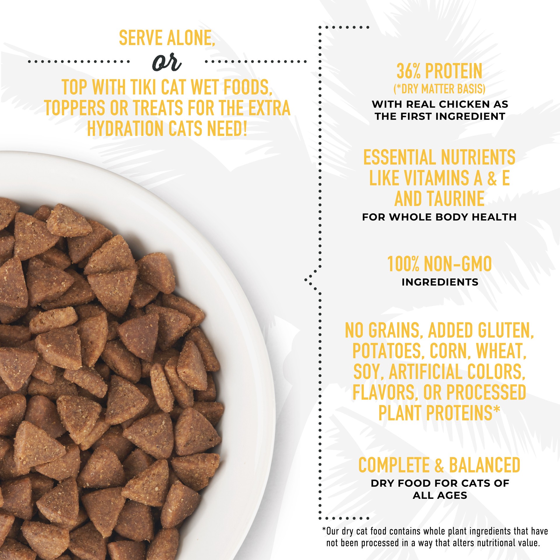 slide 7 of 9, Tiki Cat Born Carnivore Indoor Health Dry Cat Food, Chicken & Turkey Meal, 6 lbs. Bag, 6 lb