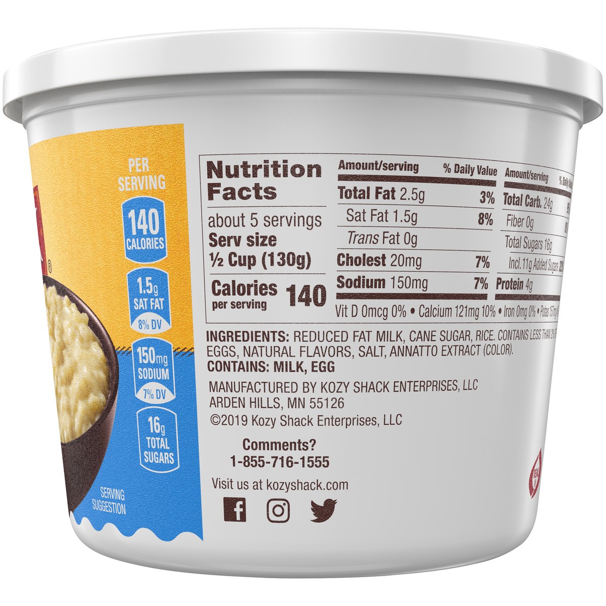 slide 7 of 14, Kozy Shack Gluten Free Rice Pudding Tub, 22 oz