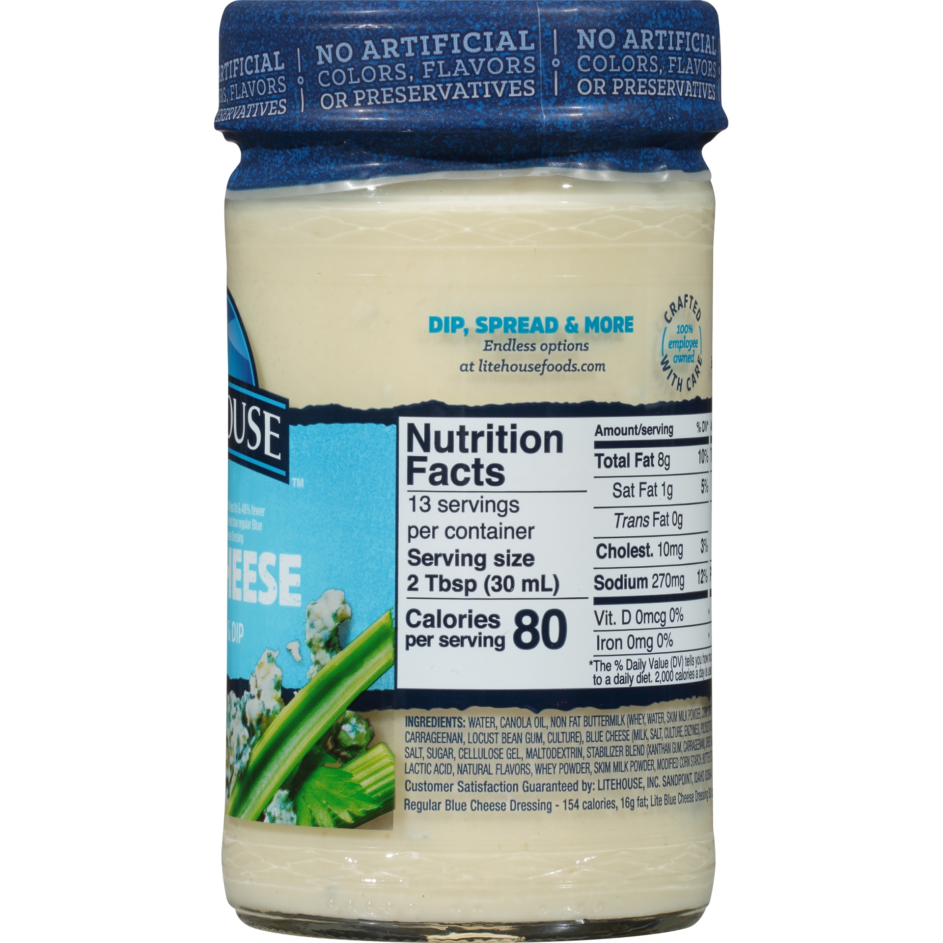 slide 5 of 8, Litehouse Light Blue Cheese Dressing, 13 fl oz