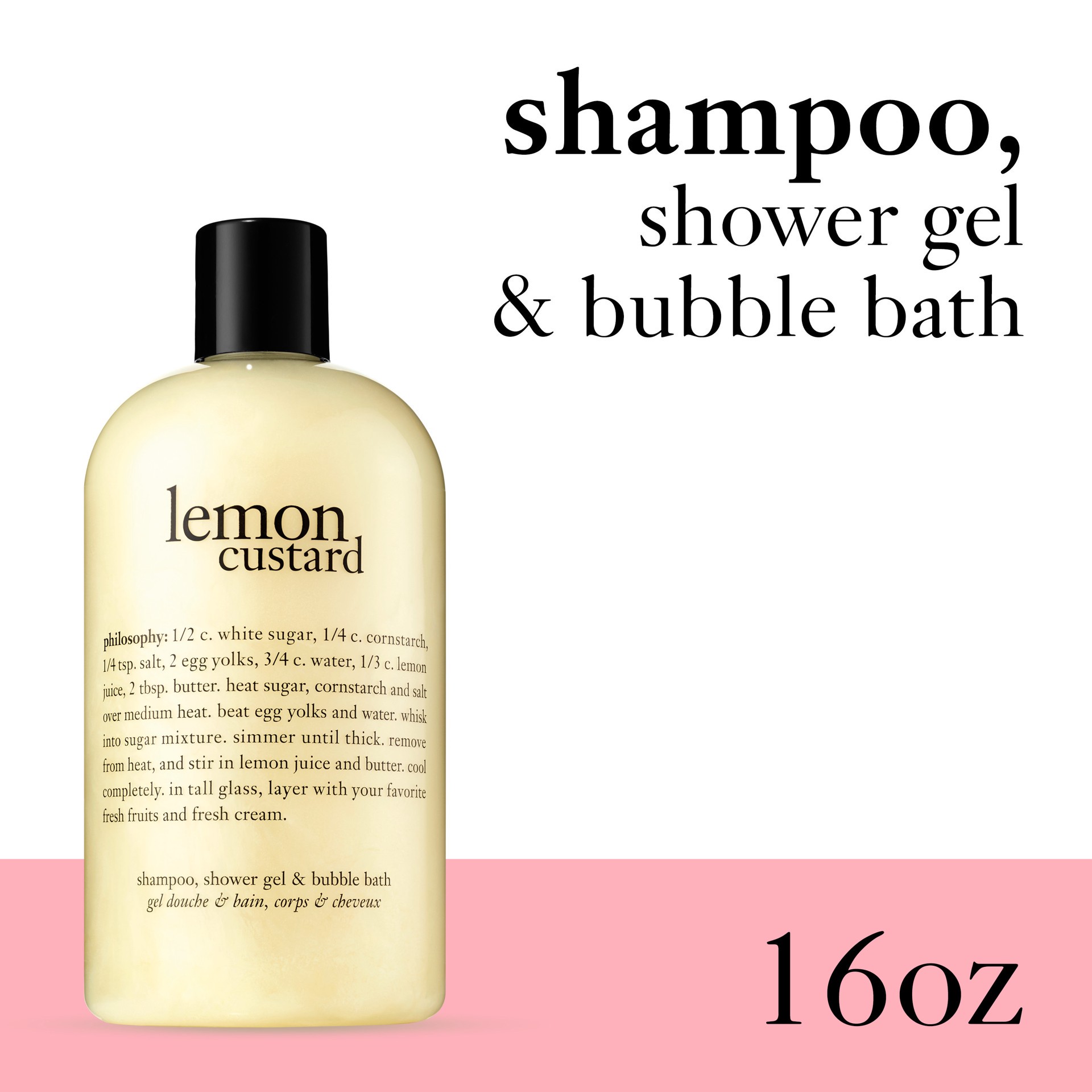 slide 1 of 1, Lemon Custard Shampoo, Bath And Shower Gel, 480 ml