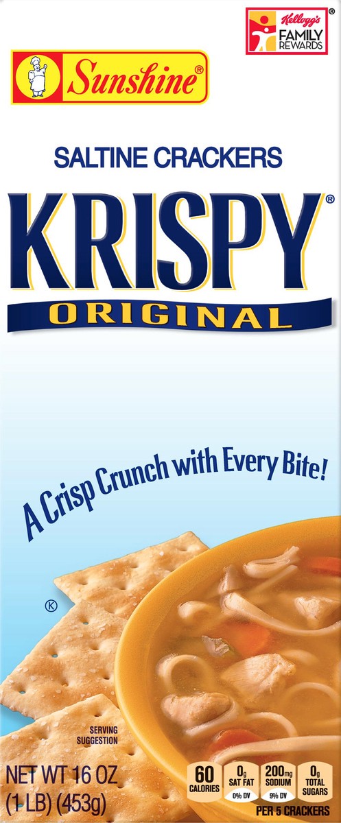 slide 2 of 9, Sunshine Kellogg's Krispy Saltine Crackers, Original, 16 oz, 16 oz