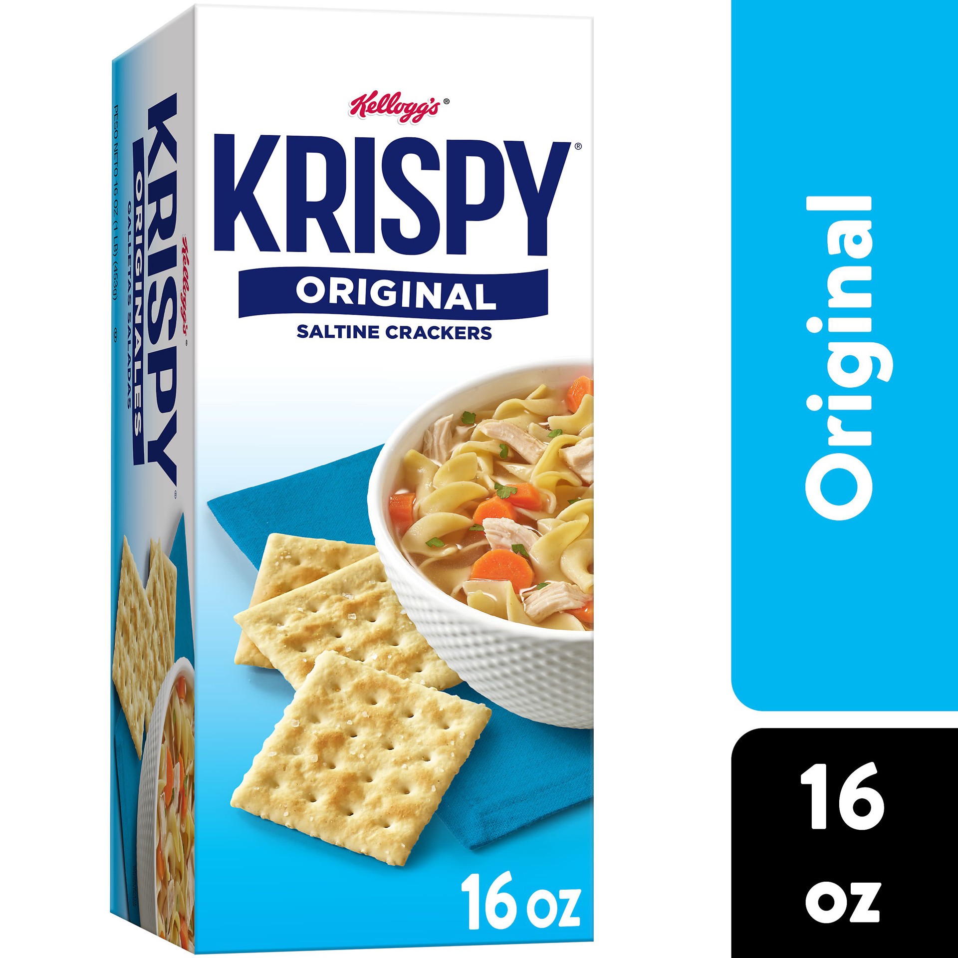 slide 1 of 9, Sunshine Kellogg's Krispy Saltine Crackers, Soup Crackers, Lunch Snacks, Original, 16oz Box, 1 Box, 16 oz