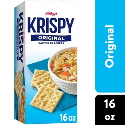 Sunshine Kellogg's Krispy Saltine Crackers, Soup Crackers, Lunch Snacks, Original, 16oz Box, 1 Box