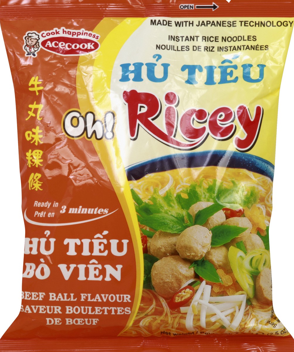 slide 5 of 6, Acecook Oh Ricey Rice Noodle With Beef Ball Flavor, 2.5 oz