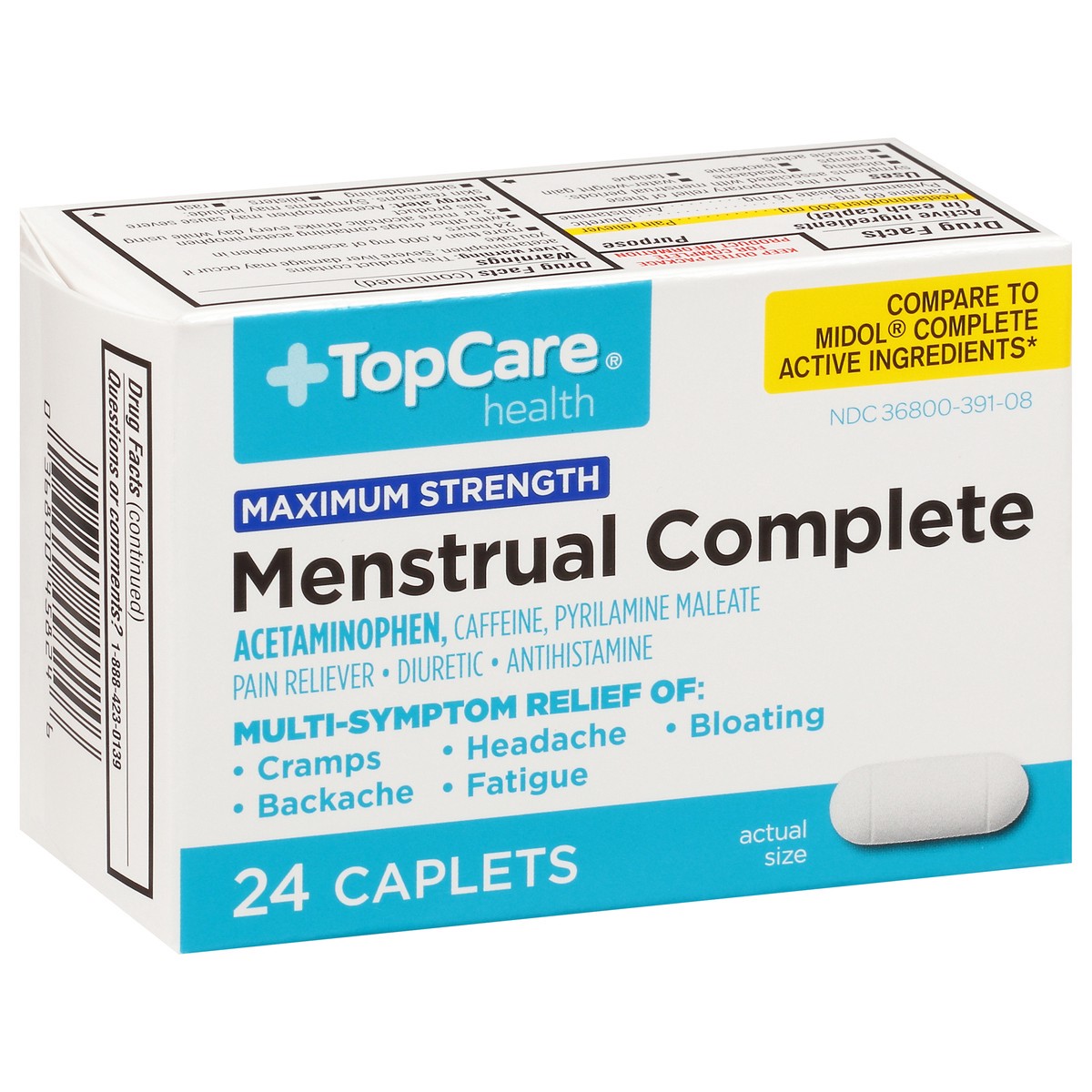 slide 2 of 9, TopCare Menstrual Relief Caps, 24 ct