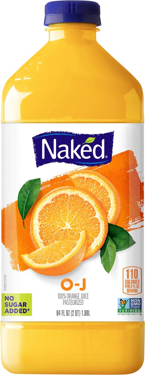 slide 4 of 7, Naked Pure Fruit O-J Orange Juice, 