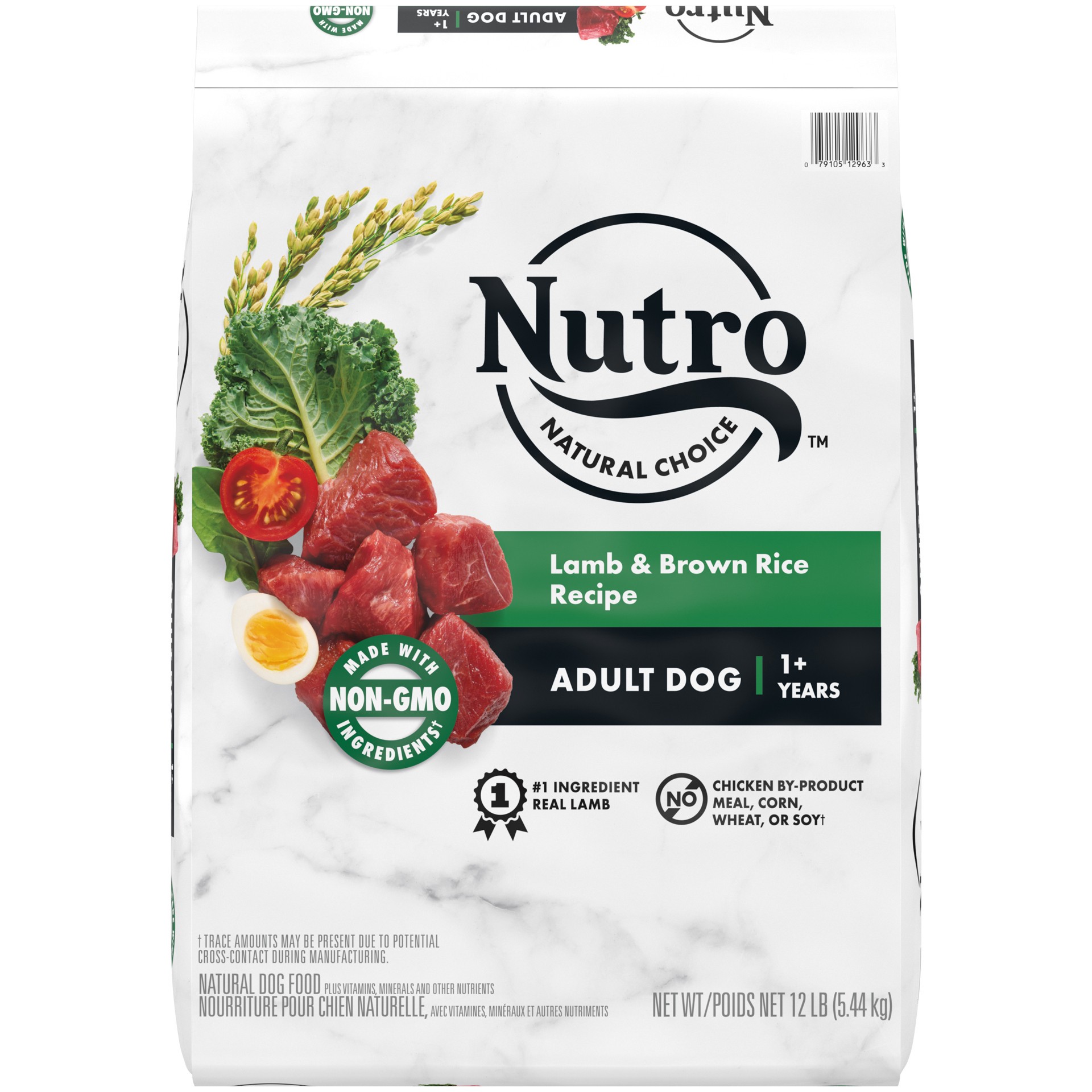 slide 1 of 7, NUTRO NATURAL CHOICE Adult Dry Dog Food, Lamb & Brown Rice Recipe Dog Kibble, 12 lb. Bag, 12 lb