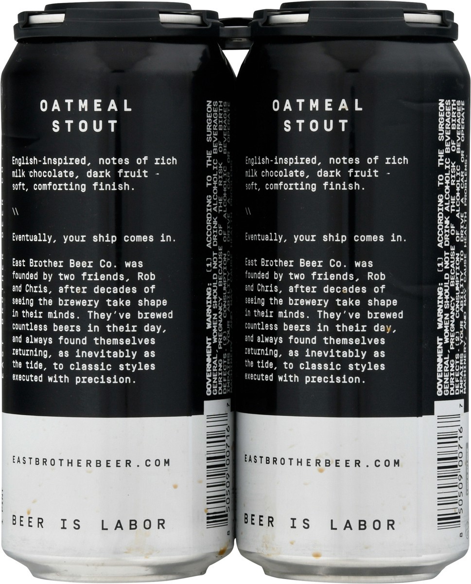 slide 5 of 12, East Brother Oatmeal Stout Beer 4 - 1 pt Cans, 4 ct