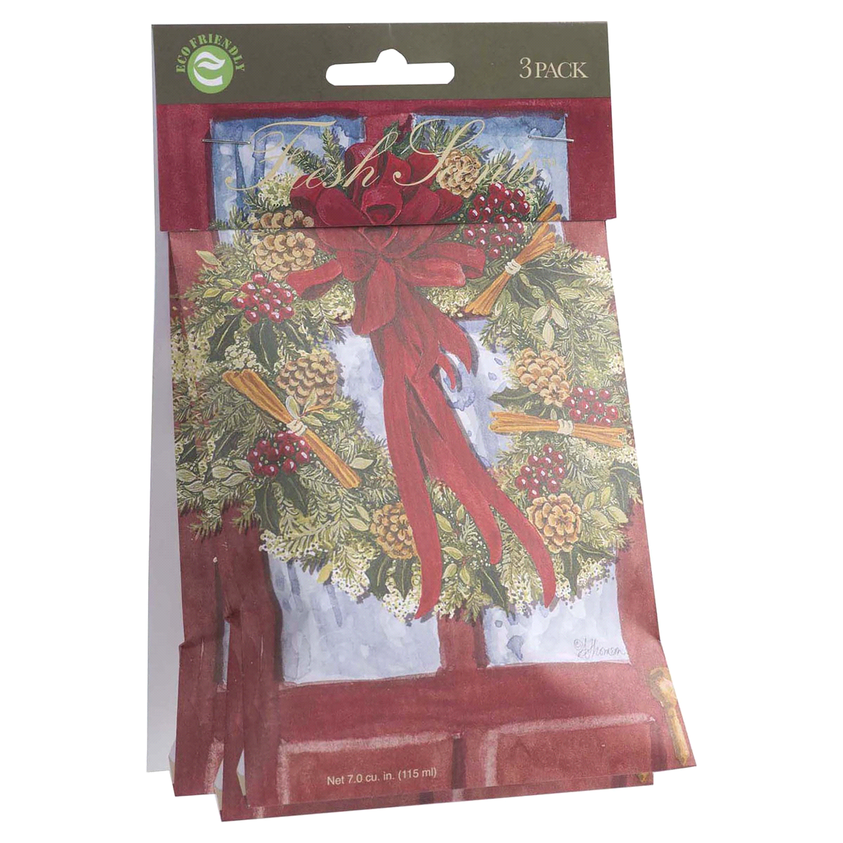 slide 1 of 1, Fresh Scents Willowbrook Scented Sachet in Red Door Wreath, 3 ct