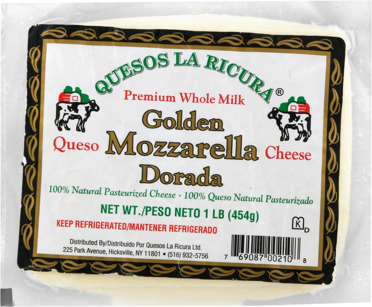 slide 9 of 11, Quesos La Ricura Golden Mozzarella Dorada Cheese 1 lb, 1 lb