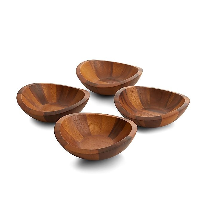 slide 1 of 1, Nambé Braid Salad Bowls, 4 ct