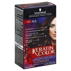 Schwarzkopf Permanent Hair Color, 4.6 Intense Cocoa, 1 Application - Salon Inspired Permanent Hair Dye, for up to 80% Less Breakage vs Untreated Hair and up to 100% Gray Coverage