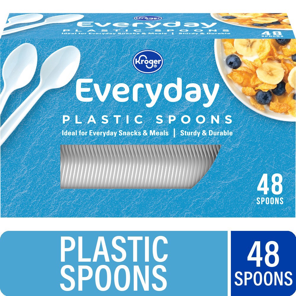 slide 4 of 4, Kroger Everday Plastic Spoons, 48 ct