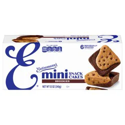 Entenmann's Brookie Mini Snack Cakes, 6 Packs, Chocolate Chip Cookie Brownies, 12 oz
