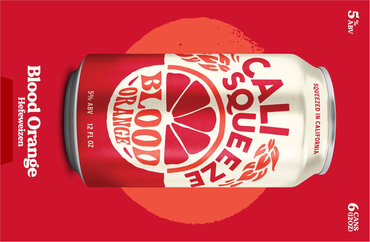 slide 4 of 11, Cali Squeeze Hefeweizen Blood Orange Beer 6 - 12 oz Cans, 6 ct