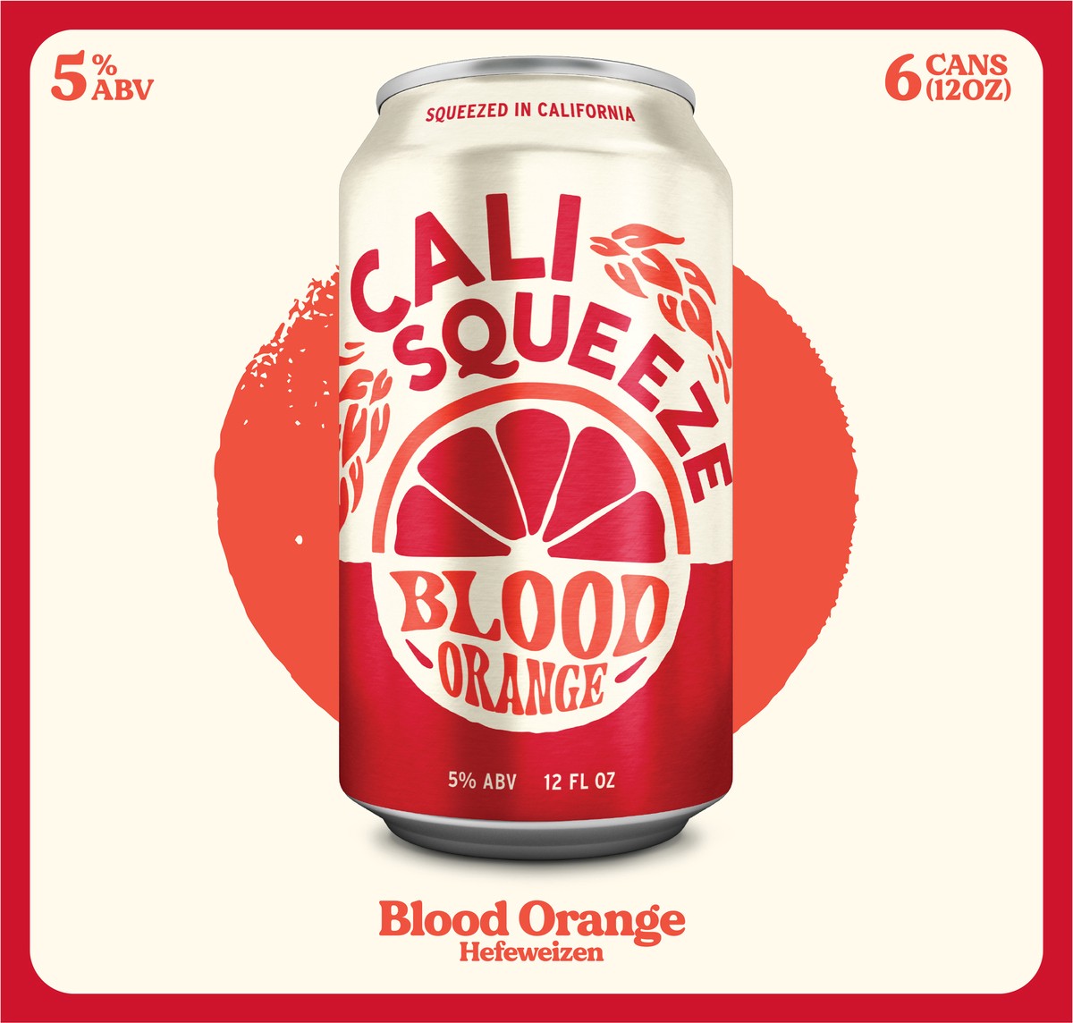 slide 8 of 11, Cali Squeeze Hefeweizen Blood Orange Beer 6 - 12 oz Cans, 6 ct