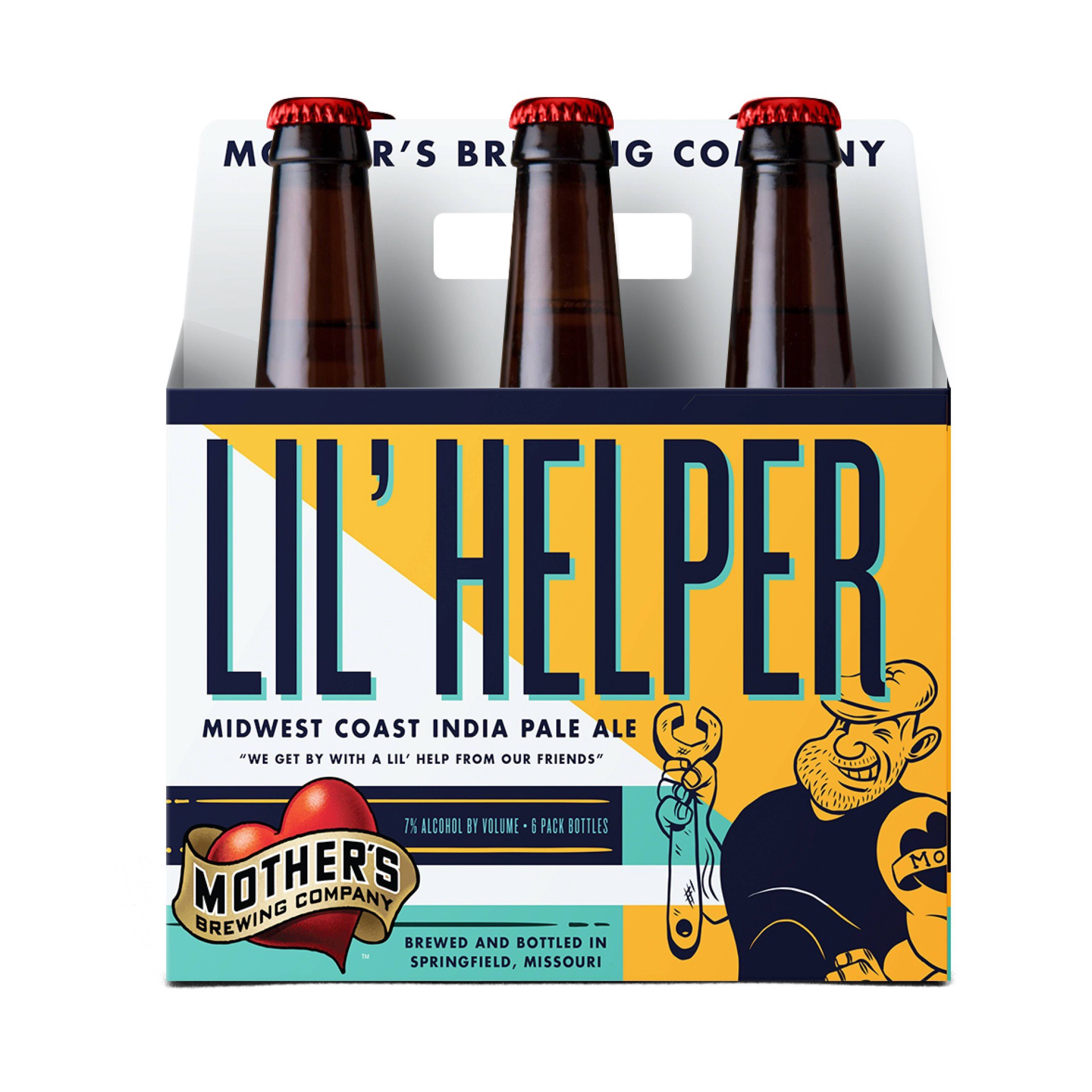 slide 1 of 2, Mother's Brewing Company Mother's Lil' Helper IPA Beer - 6pk/12 fl oz Bottles, 6 ct; 12 fl oz