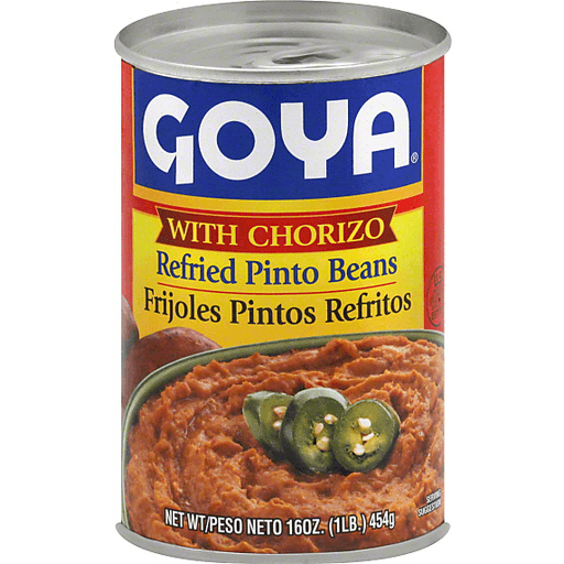 slide 2 of 2, Goya Refried Pinto Beans With Chorizo, 16 oz