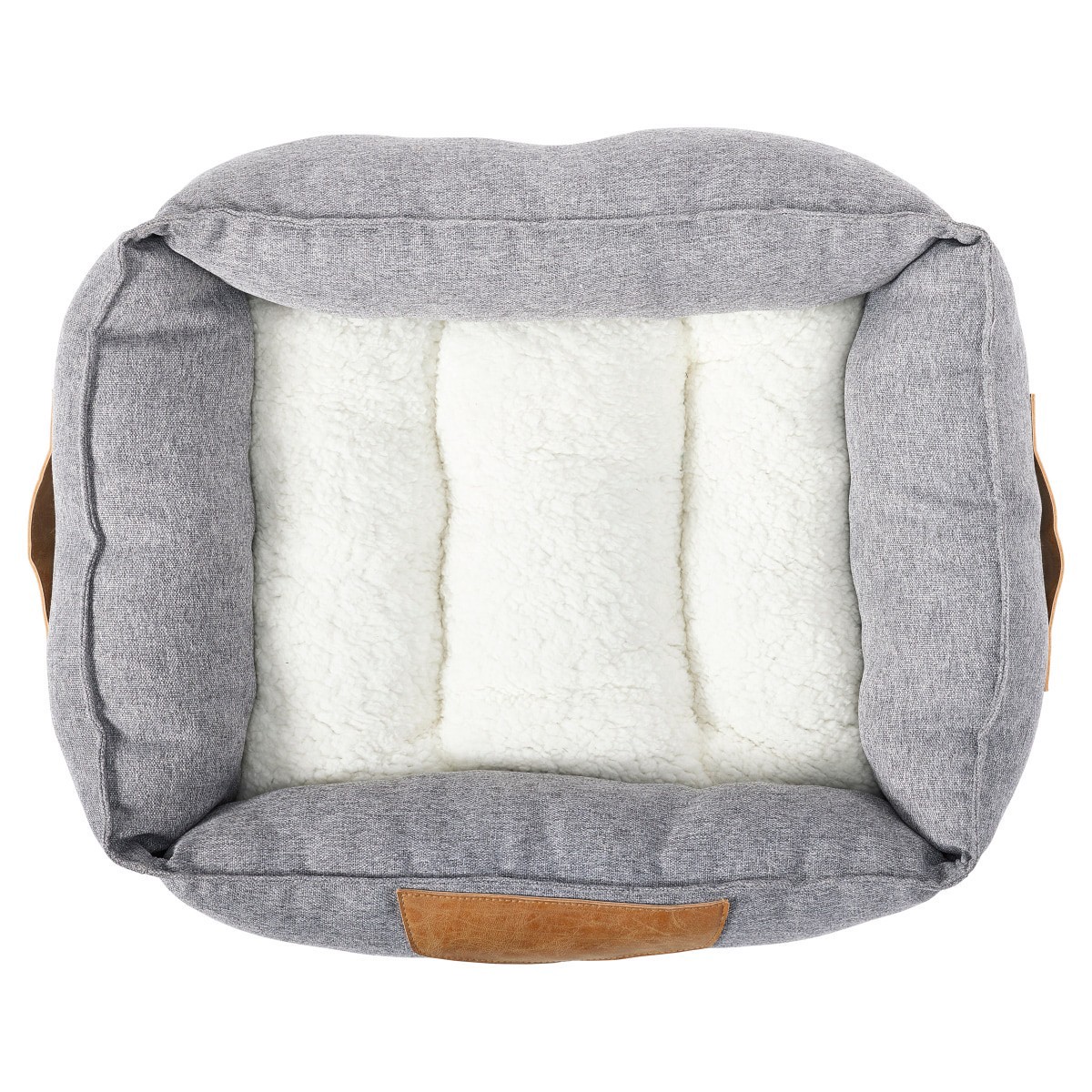 slide 2 of 21, Meijer Gray Pieced Cuddler Bed, 1 ct