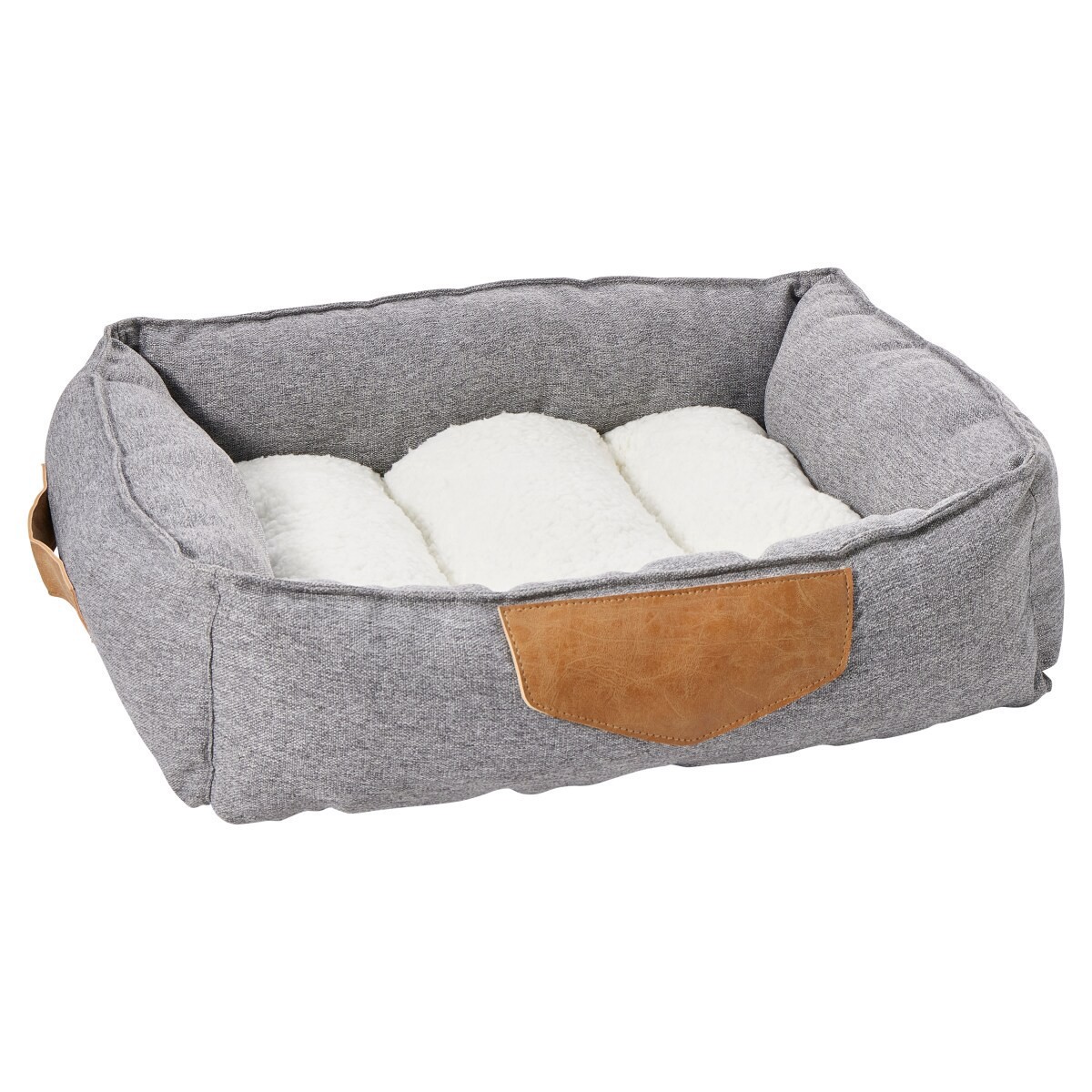 slide 7 of 21, Meijer Gray Pieced Cuddler Bed, 1 ct